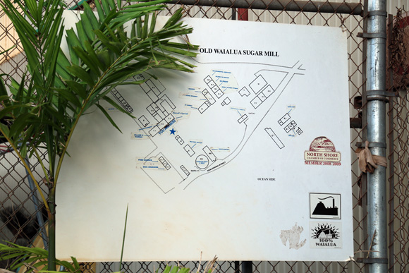 ワイアルア シュガーミルの全体地図、今どのように使われているかも描かれています